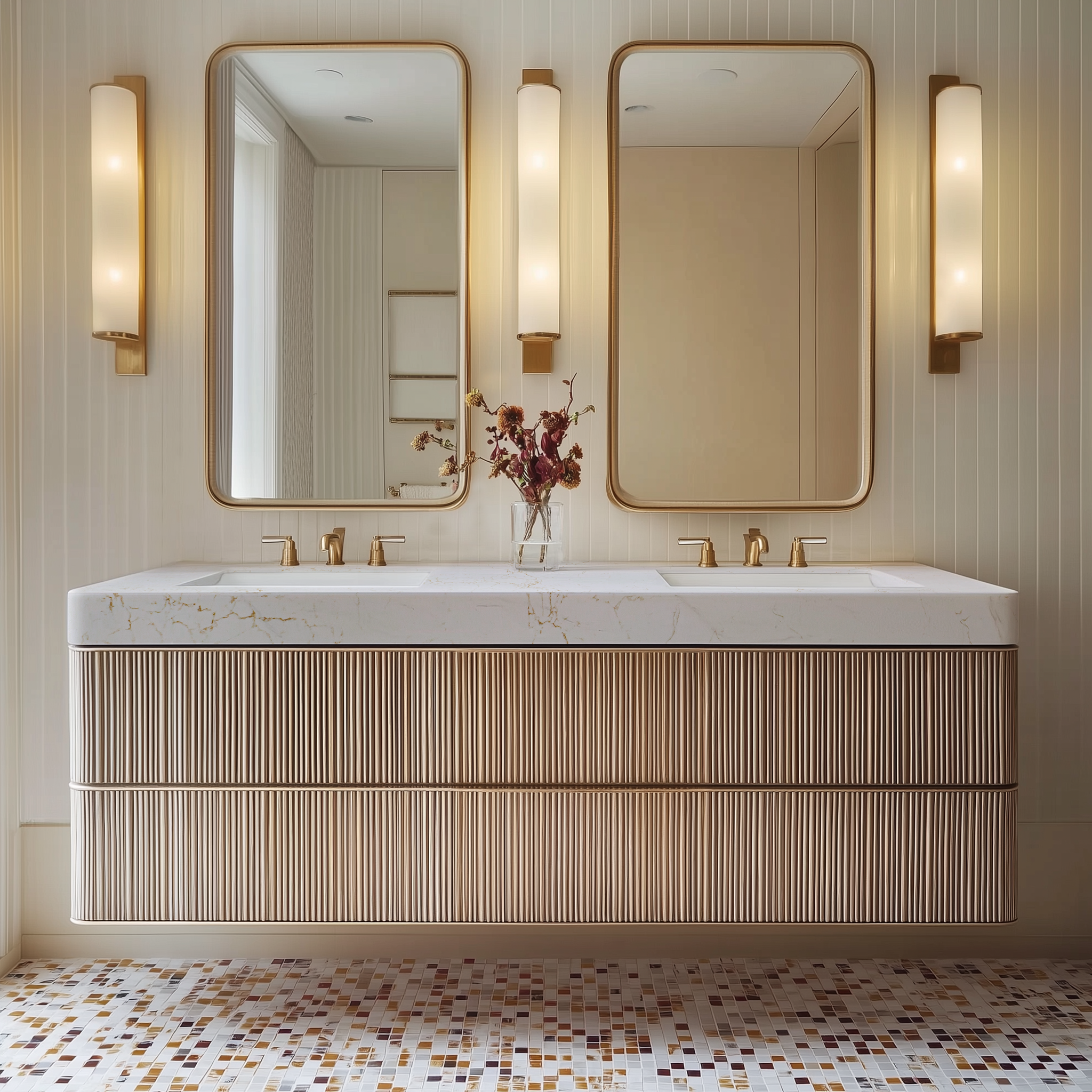 Magnifico Gold installed in warm bathroom